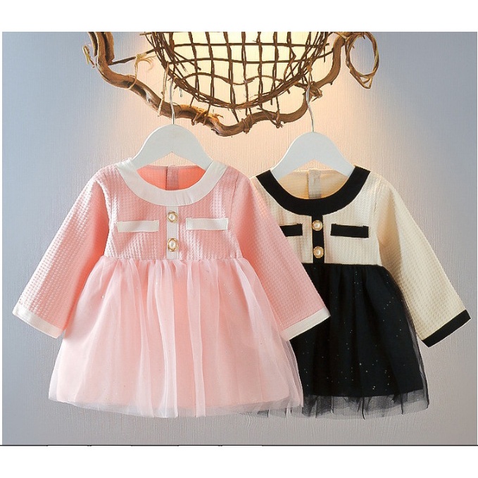 Dress anak IMPORT fashion baby korean style import anak perempuan DRESS TUTU ROK BLING 2 MUTIARA