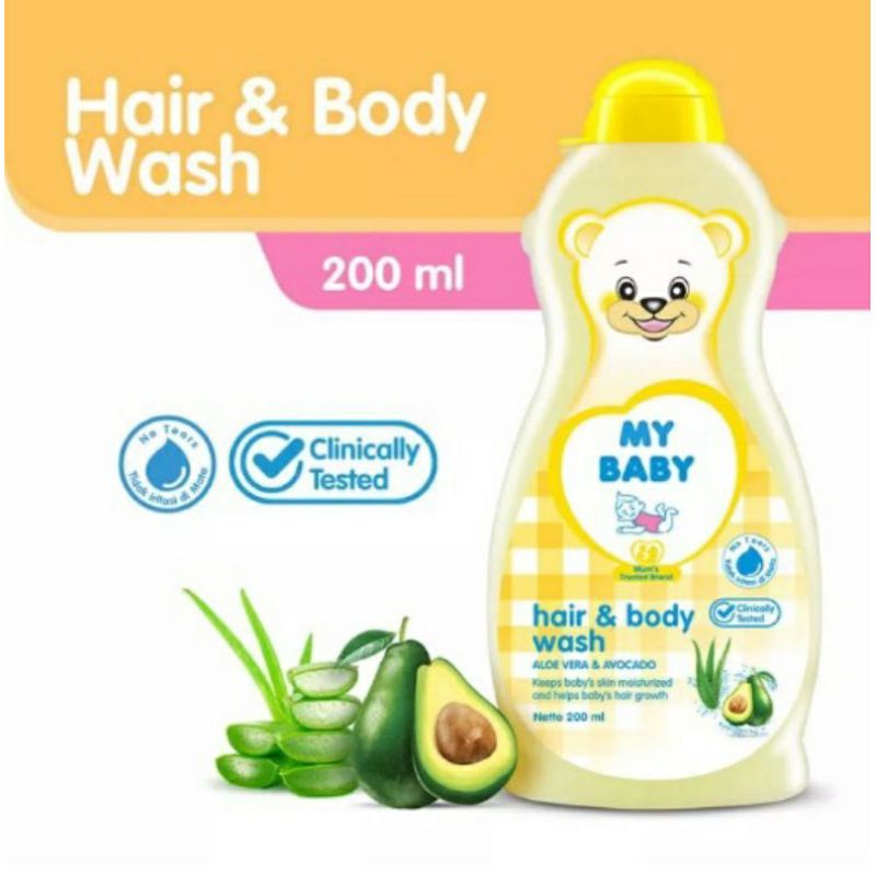 My Baby Hair &amp; Body Wash Botol 200ml/ Refill 400ml - Sabun Sampo Mandi Bayi