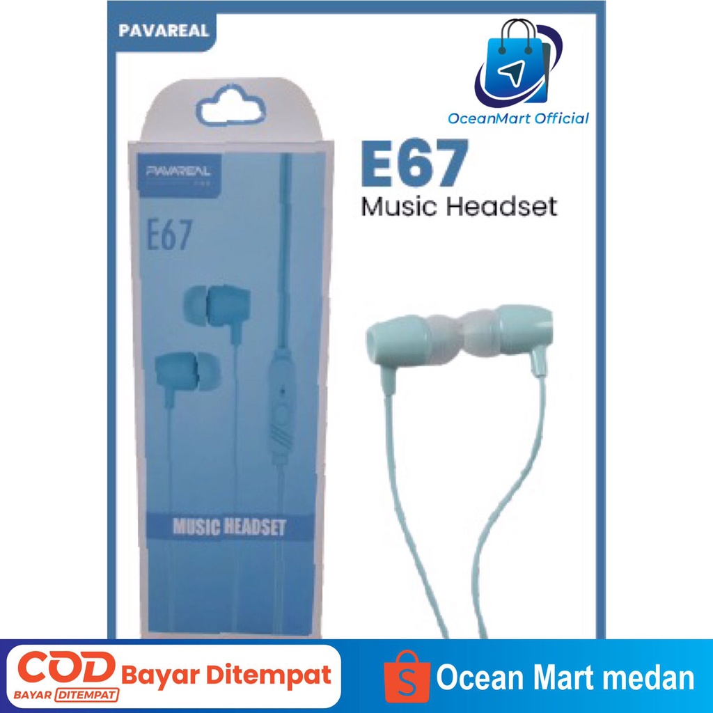 Pavareal Headset Handsfree Earphone PA-E67 3.5mm Super Bass OCEANMART OCEAN MART Aksesoris Handphone HP Murah Grosir