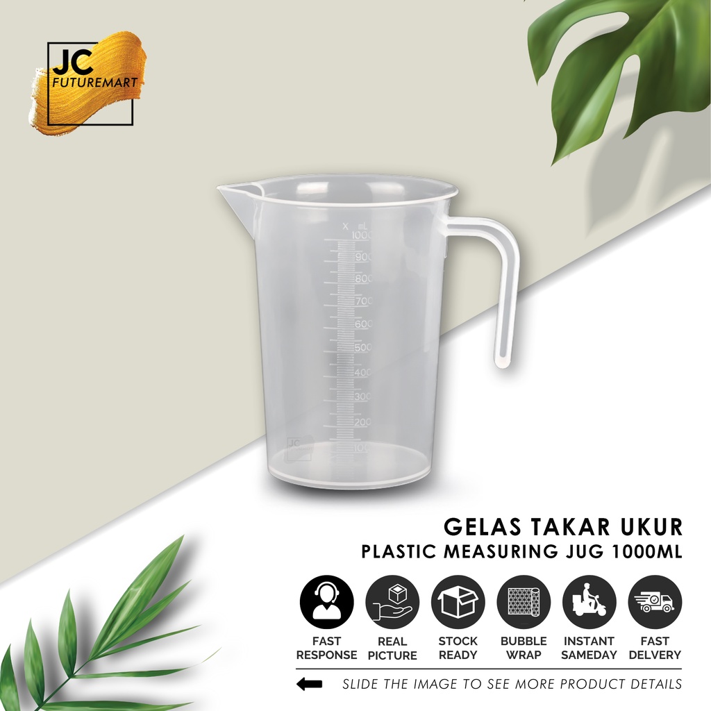 GELAS TAKAR UKUR PLASTIK 1 LITER [ 1000 ml ] | MEASURING JUG 1000ml