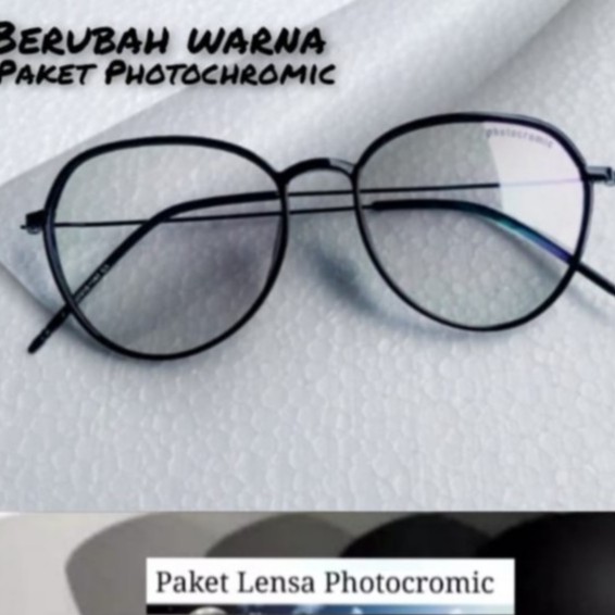 PHOTOCROMIC/KACAMATA/FRAME OPTIK/UNISEX VINTAGE NEW KACAMATA BERUBAH WARNA