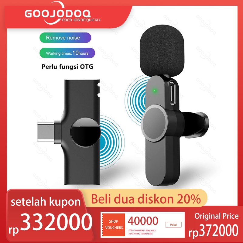 【Beli dua diskon 20%】 GOOJODOQ Edisi Professional Microphone 2nd Gen wireless Microphone PC Laptop Zoom Webinar Podcast Teleconference Meeting