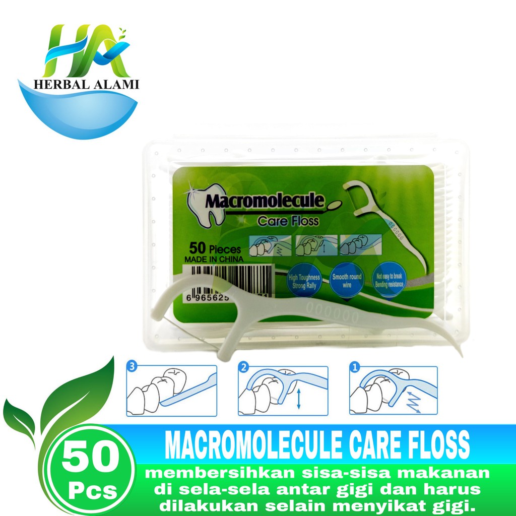 Macromolecule Care Floss Isi 50 pieces - Benang Pembersih Gigi