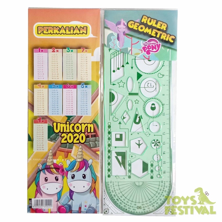 Penggaris Edukatif Geometric Karater Multiwarna