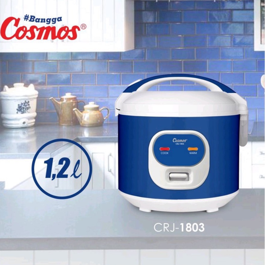 Rice cooker cosmos CRJ 1803 biru 1,2 liter 300 W 3in1 memasak menghangatkan mengukus