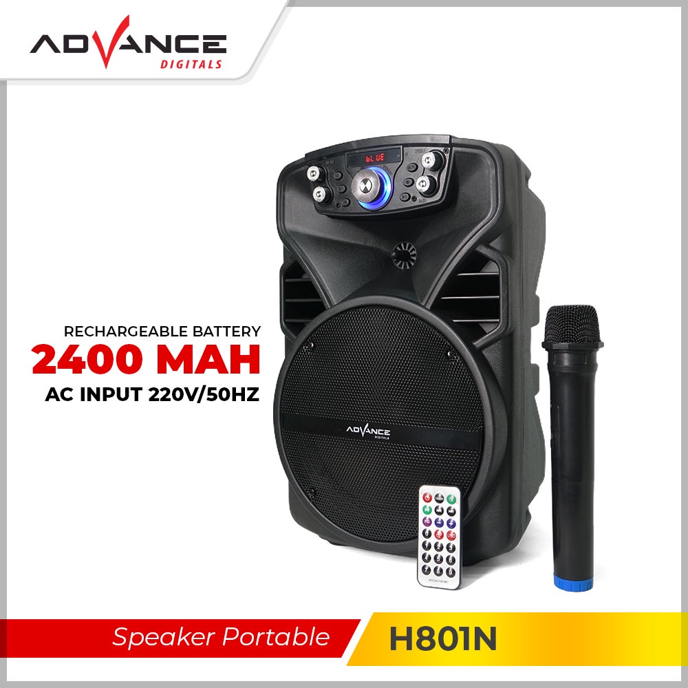 【READY STOCK】Advance H801N Speaker Bluetooth Portable 8 Inch / FREE Bluetooth MIC / Garansi Resmi 1 tahun