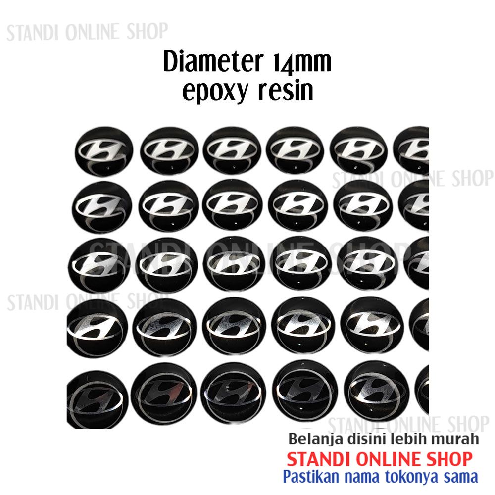 Emblem Kunci Lipat Sticker Logo Bulat 14mm Resin Epoxy VVDI KEYDIY JMD