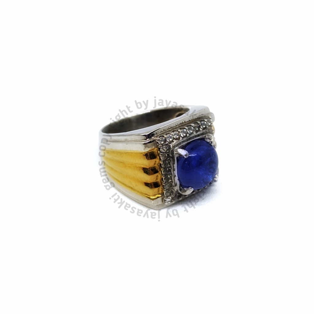 Natural Royal Blue Tanzanite Ring Perak Free Sertifikat