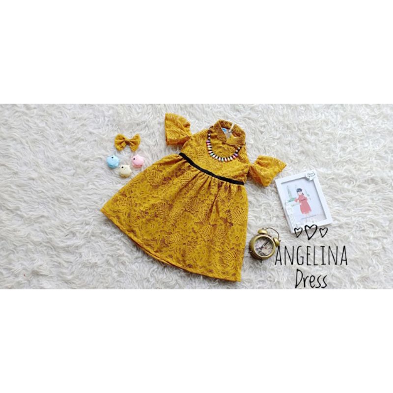 Angelina Dress FREE ACCESORIES  KALUNG | Dress Anak murah | Dress Dewasa | Dress Couple | Dress Brokat | Dress Brukat | Dress Natal anak murah| Baju Unik | Baju Anak Unik