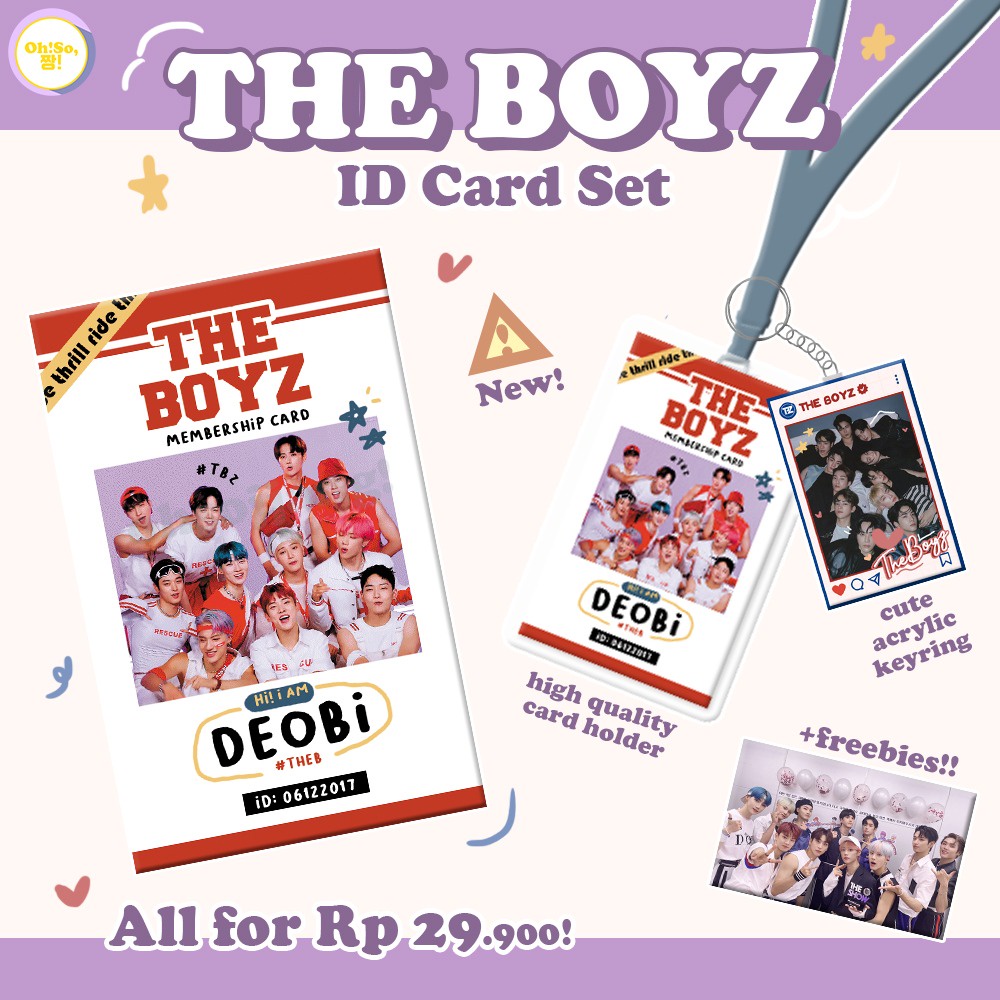 THE BOYZ ID CARD PHOTOCARD HOLDER BANTEX LANDYARD SET PREMIUM TBZ TheB