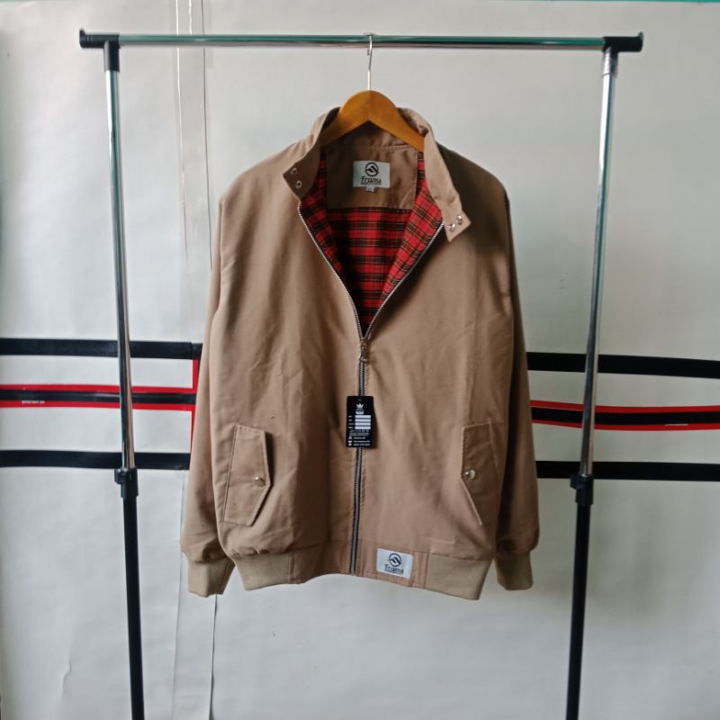 HARINGTONE JAKET PRIA TERLARIS - OFFICE HARINGTON ORI TERMURAH-Cream canvas