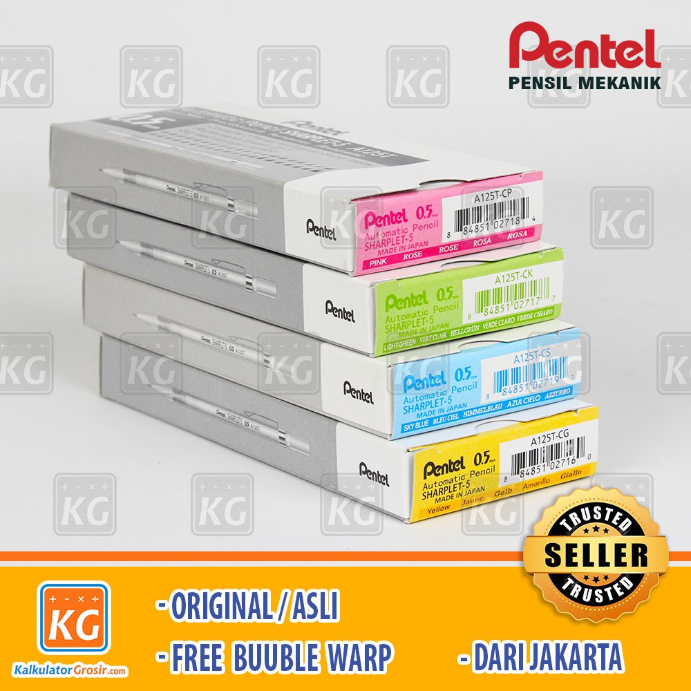 Pensil Caplet Pentel / Pensil Mekanik 0.5 Original / Asli Transparan Pensil Pentel Sharplet 5