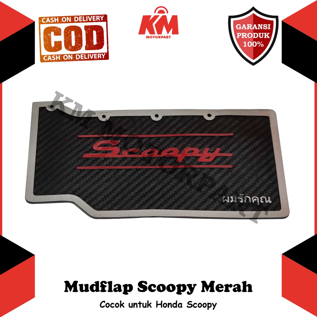 Mudflap Mud Flap Scoopy Penahan Lumpur Model Karbon Pelindung Motor Aksesoris Variasi