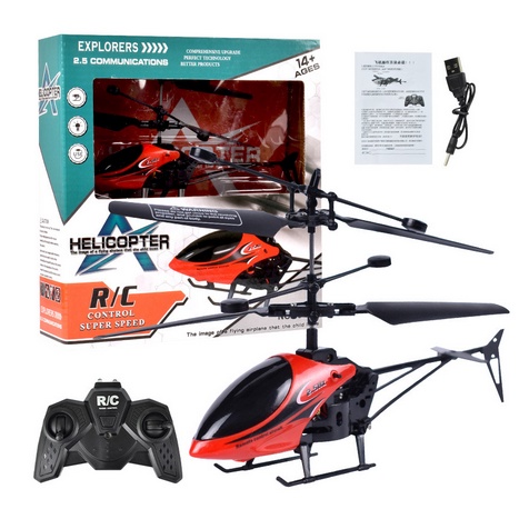 LED Remote Control Helikopter Mainan Mini Remote Control Helikopter Pesawat USB Charger Hadiah Anak-anak-Red