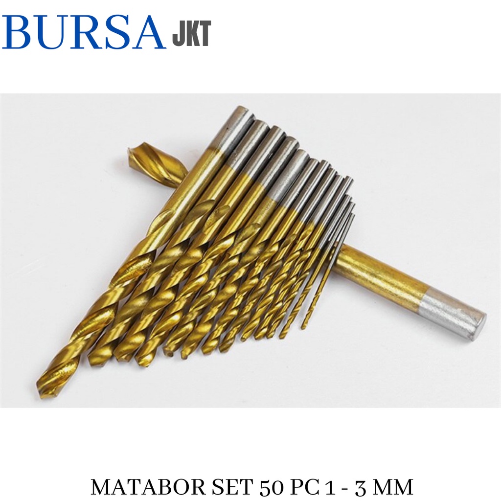 50 PC MATA BOR HSS 1 MM - 3 MM UNTUK PLAT SENG ALUMUNIUM SET