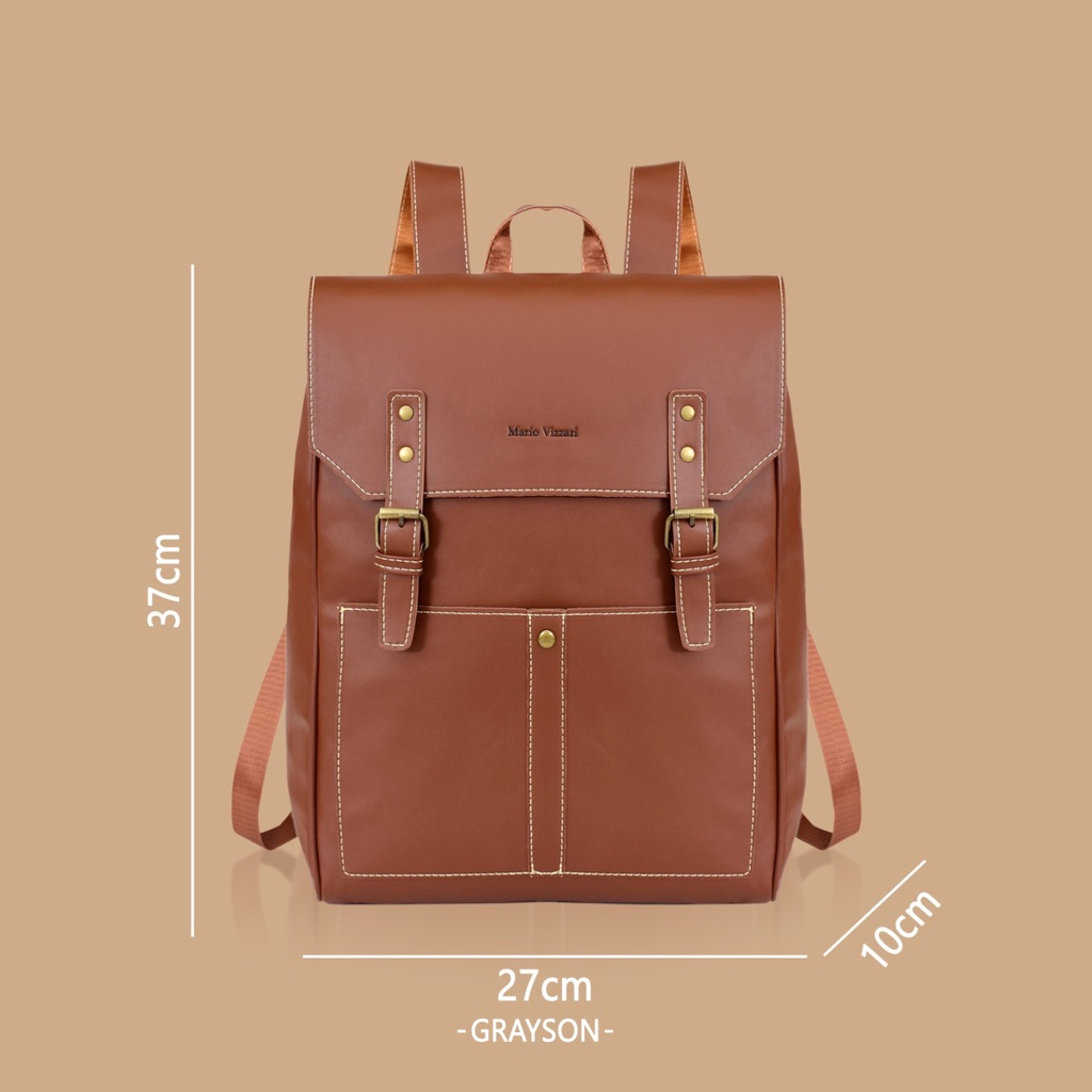 Tas Ransel Pria Kulit Mario Vizzari Grayson (760) - Laptop