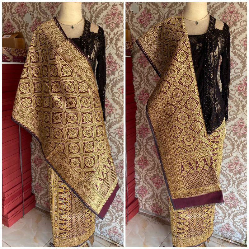 SONGKET LEPUS SUTRA GEBENG KRISTAL IMPORT GRADASI BERLIAN