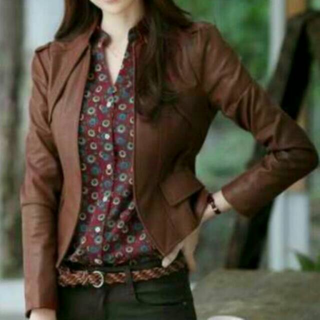 Jaket blazer wanita semi kulit bz-021