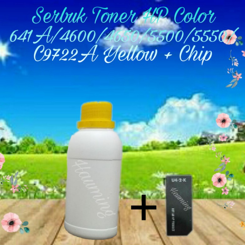 Serbuk Toner HP 641A 4600 4610 4650 4600dtn 4600hdn 4600n 4650dn 4650hdn 4650n C9722A Yellow + Chip