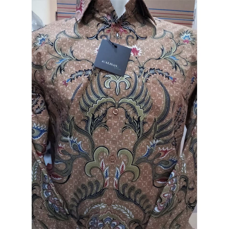 ALISAN Batik Lengan Panjang Reguler Motif Bunga //Coklat// - Cokelat Muda- XS