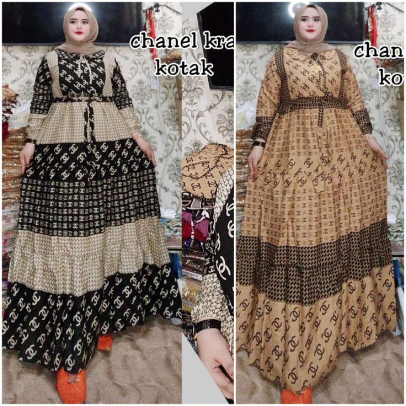 READY GAMIS RAYON CHENEL KOTAK KERAH BUSUI STANDAR LD 110CM