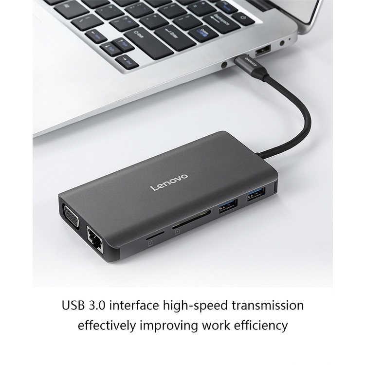 Docking Station Lenovo LX0801 Hub 11 in 1 USB-C To HDMI To VGA Converter HUB USB 3.0 Splitter PD Quick Charge/Apple MacBook Universal