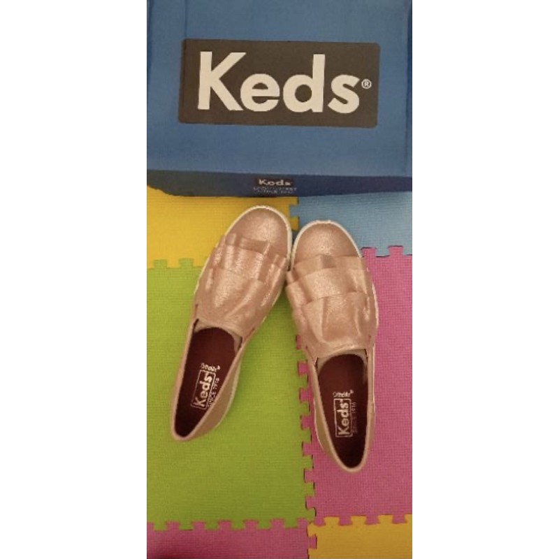 SALE BEST SELLER KEDS TRIPLE RUFFLE GLITTER SUEDE ROSE