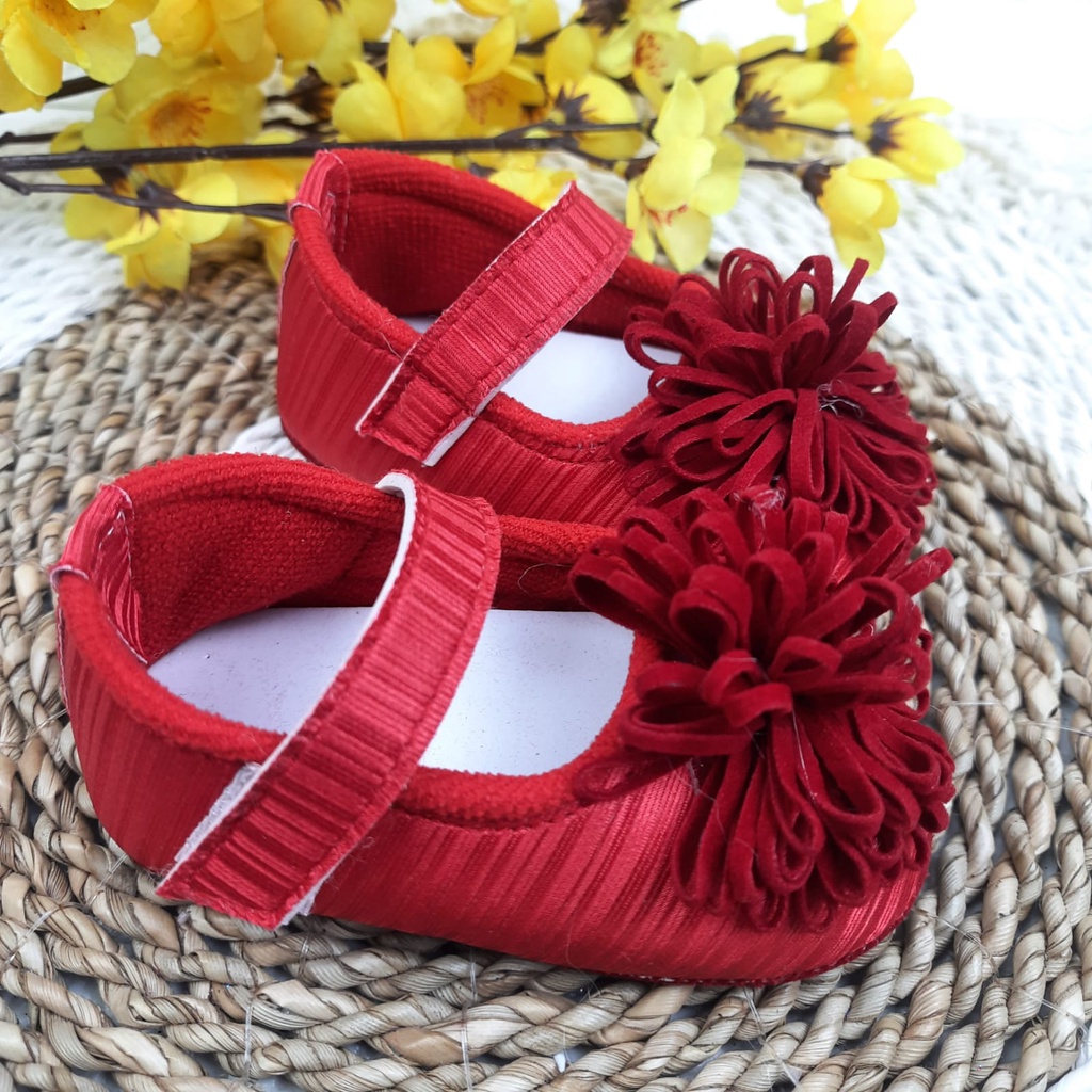 mandirishoestore-SEPATU  ANAK BAYI PEREMPUAN BUNGA MEKAR ALBANY 0-12 BULAN LPY03