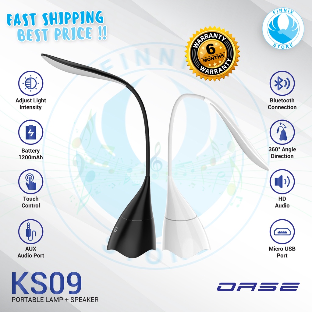 OASE KS09 Portable Lamp With Bluetooth Speaker - Garansi Resmi