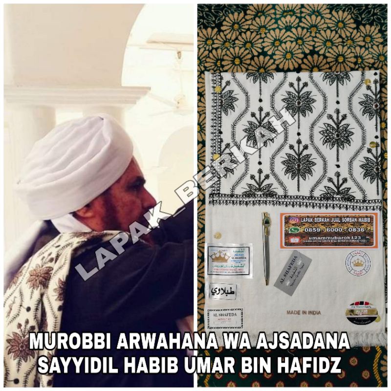 SORBAN HABIB TABARUKAN KEPADA HABAIB SURBAN SULAM KASHMIRI KASMIR RAJUT BORDIR MADE IN INDIA