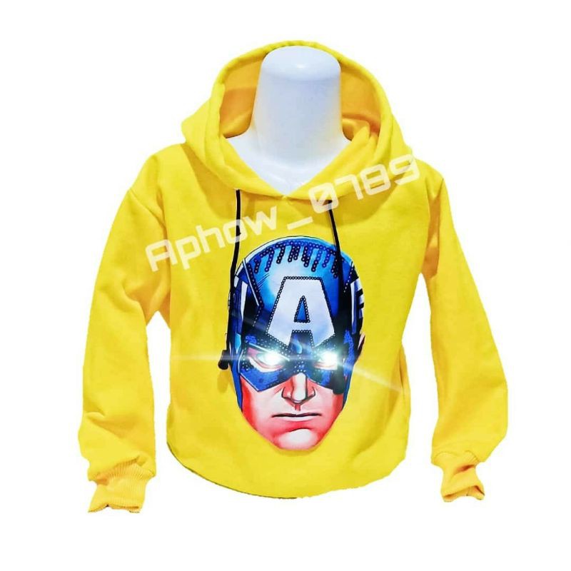 HOODIE ANAK/SWITER KUPLUK KARAKTER LED(NYALA)2-9TAHUN