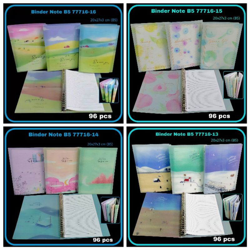

Binder Ukuran B5/ Cover lentur/ 26 Ring hold/ isi ulang binder