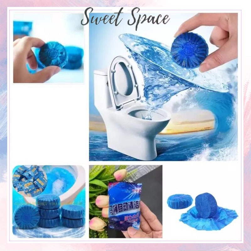 TABLET BIRU PEWANGI DAN PEMBERSIH CLOSET TOILET 54 GR ANTI BAU DAN JAMUR  [SWEETSPACE]