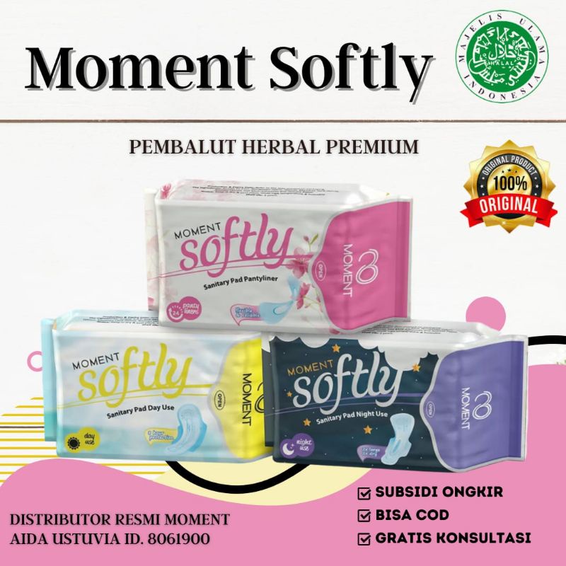 SOFTLY MOMENT PEMBALUT DAY NIGHT PANTYLINER SEHAT AMAN