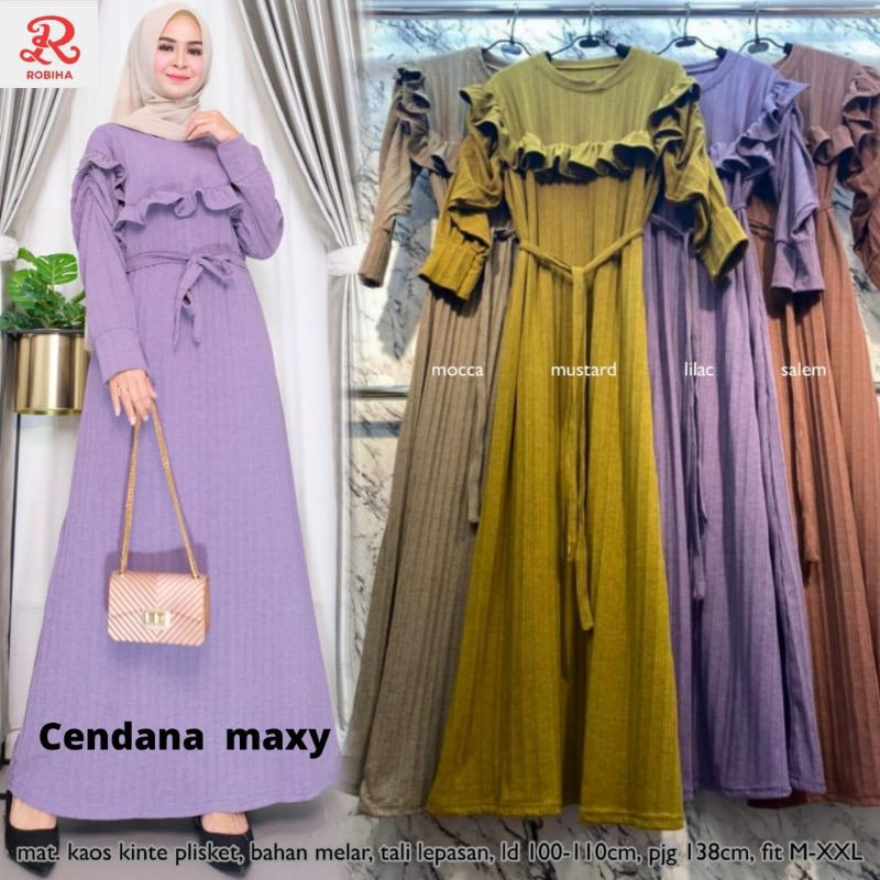 Gamis Terbaru - Gamis Kaos Knit Plisket - Cendana Gamis Maxy