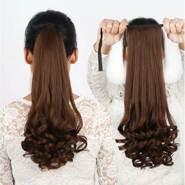 Hair clip poni pony tail ponitail korea curly tali 30cm / 38cm / 48cm / 58cm