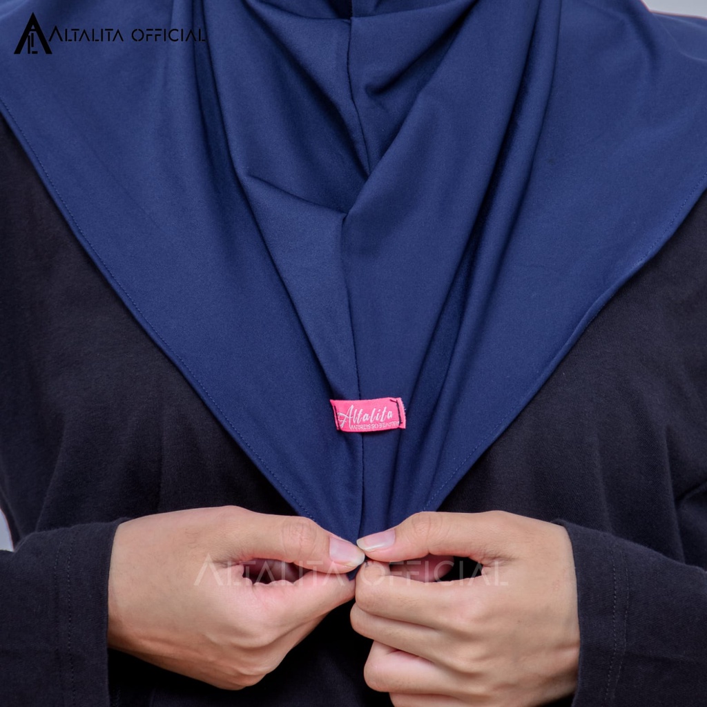 Altalita - Jilbab Bergo Sporty Instan pet Bahan Jersey Spandek Premium Polos Cocok Untuk Sekolah Olahraga dan Sehari-Hari