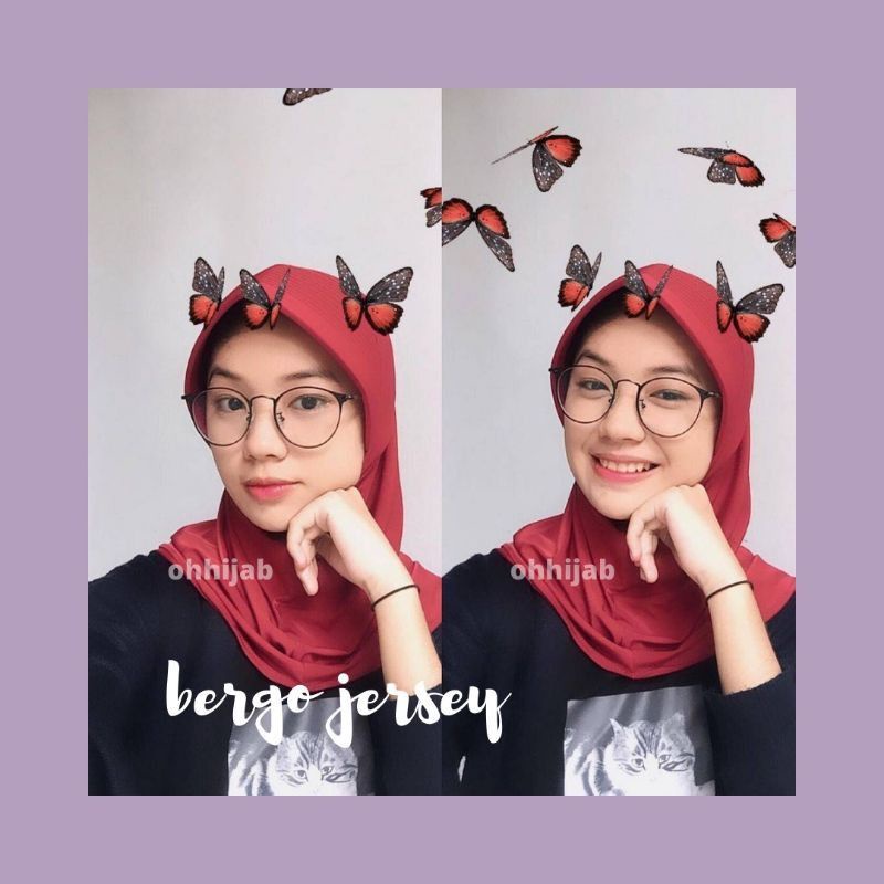 Bergo Jersey premium / hijab sporty pendek / hijab sporty salur
