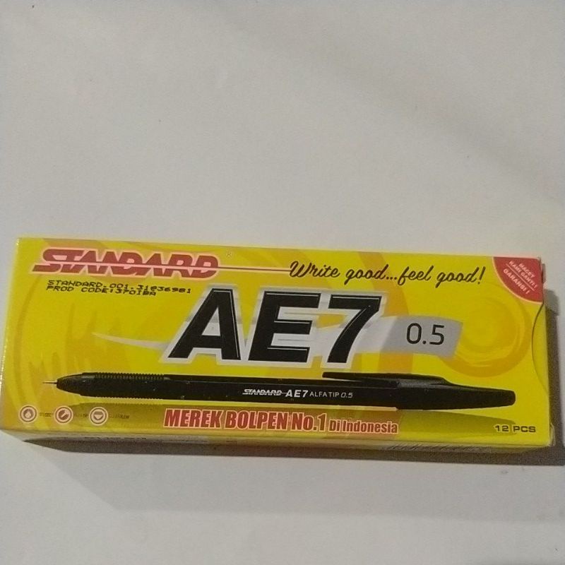 

STANDARD AE7 0.5 PULPEN STANDARD PERLUSIN ISI 12 PCS/BOLPOIN STANDARD/PEN STANDAR