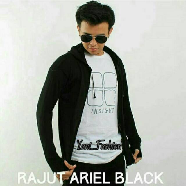 GREENLIGHT JAKET ARIEL RAJUT HOODIE ZIPPER BLACK