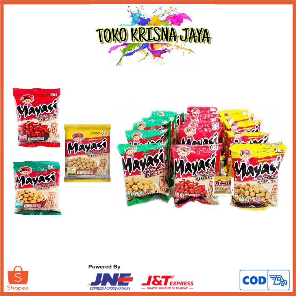 

MAYASI KACANG JEPANG ANEKA RASA JAGUNG BAKAR | BAWANG | PEDAS KEMASAN RENCENG ISI 10 PCS X 12 GRAM