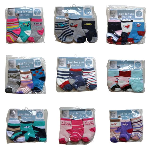 Kaos kaki NB Bayi Lucu 3in1 0-24m Just For You