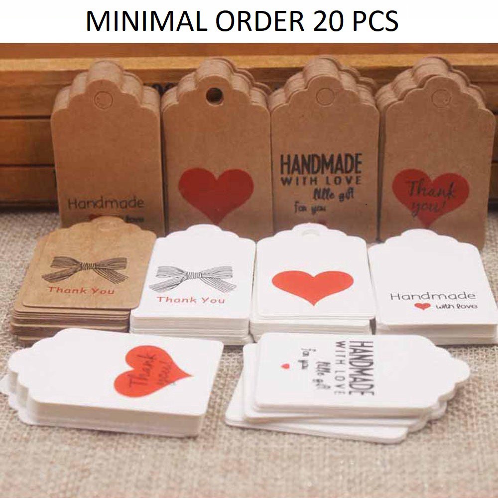 

PT012 Label Paper Tag Gantungan Thank You Handmade Valentine Love Hiasan Kemasan Kado