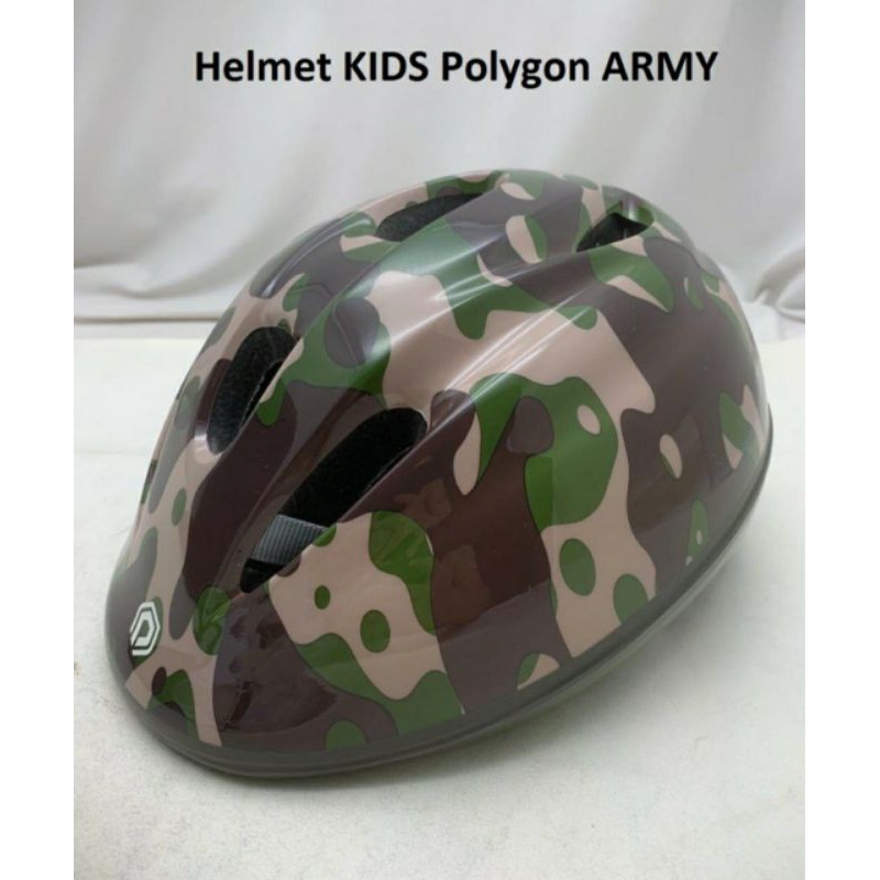 Helm Sepeda Anak Polygon Army Helmet Kids Motif Tentara Original