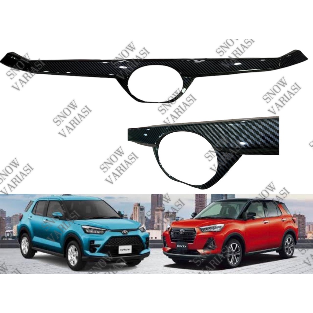 List Grill Depan Line Cover Front Toyota Raize 2021 Merah Hitam Carbon