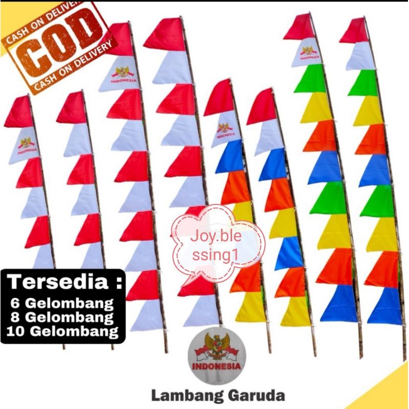 BENDERA UMBUL UMBUL MERAH PUTIH GARUDA PANJANG SEGITIGA