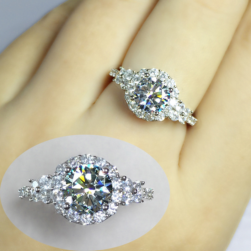 Cincin Moissanite Mewah Untuk Wanita