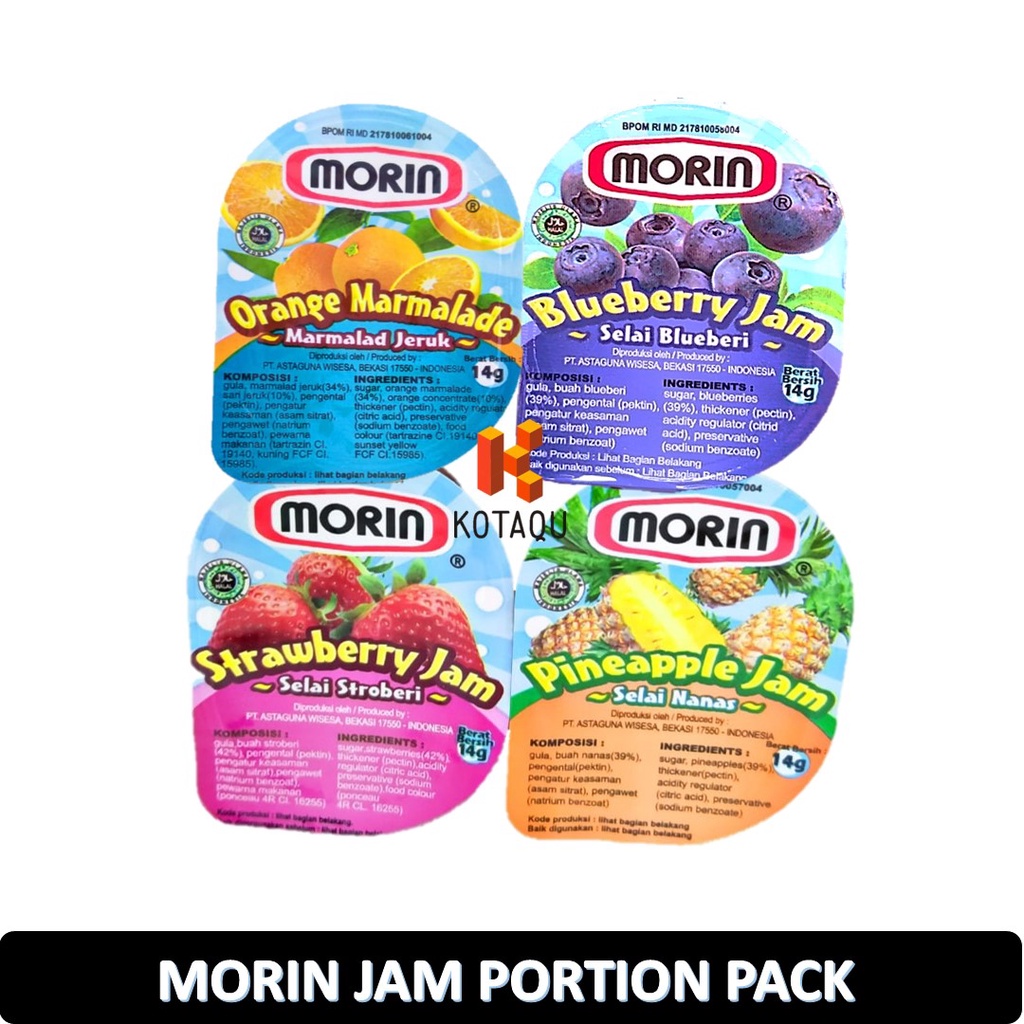 

Selai Morin Portion Pack Strawberry / Blueberry / Pineapple / Orange Marmalade 14gr