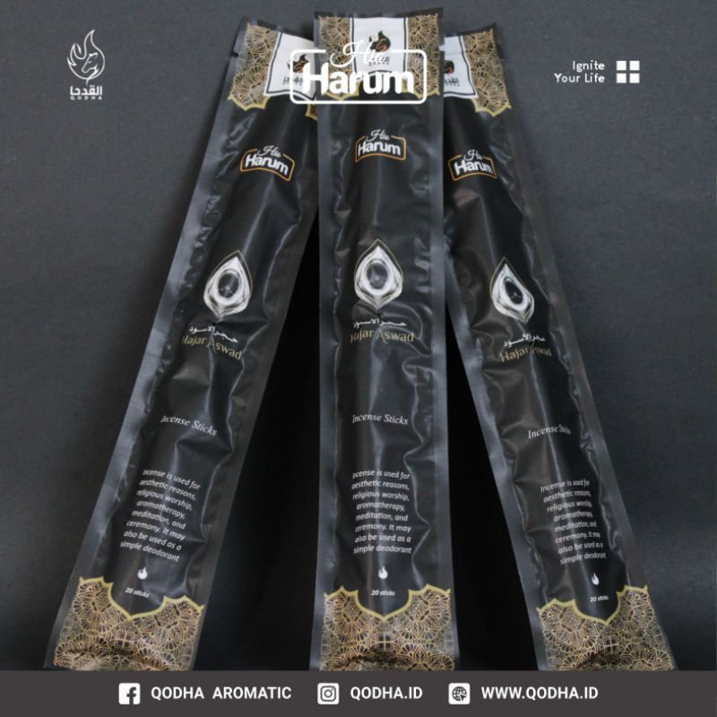 Bukhur Buhur Dupa Lidi Stick Aromaterapi QODHA Hio Harum Isi 20 Sticks Aroma HAJAR ASWAD