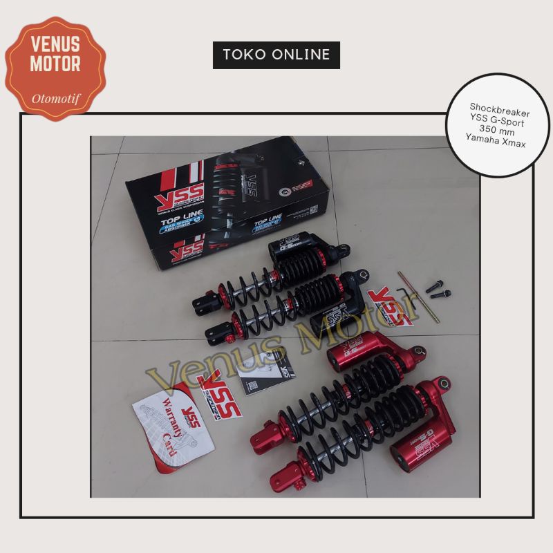 Shockbreaker YSS G-Sport Black Red Series 350mm Yamaha XMAX 250